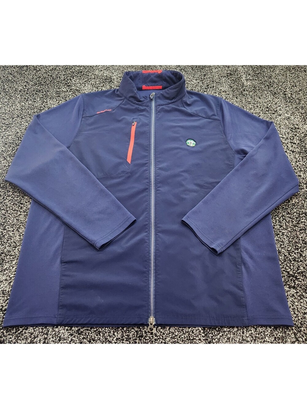 Zero Restriction Golf Men's 2XL Full Zip Jacket Navy Blue Red Accents Size XXL